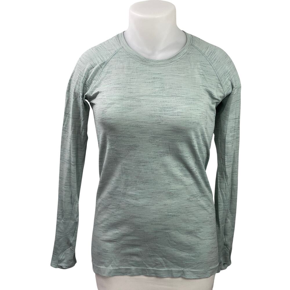 Lululemon Green Long Sleeves Crewneck Athletic Activewear Tee T-shirt Top Sz 12